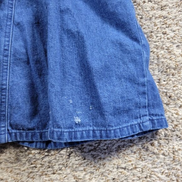 TALBOTS Denim Shirt Dress Womens 10 Blue Button Up FLAW* - Picture 5 of 7